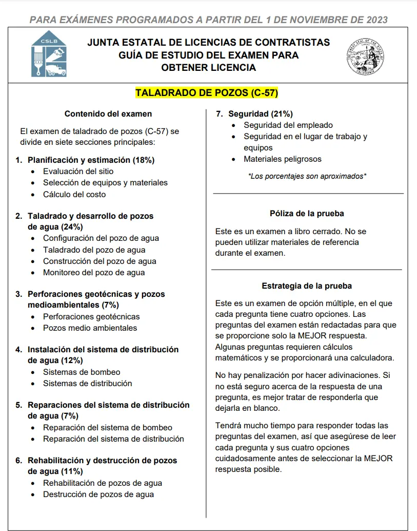 C57 Well Drilling Study Guide.